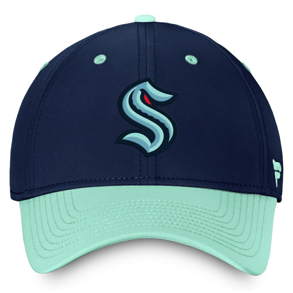 NHL This item will ship within 5 business days. Seattle Kraken Fanatics Authentic Pro Rink Two-Tone Flex Hat – Deep Sea Blue/Light Blue