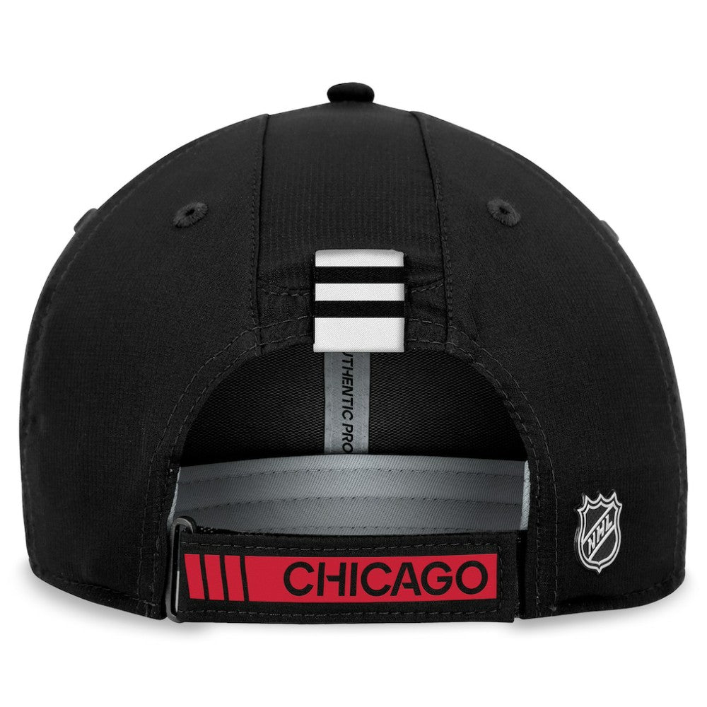 NHL Black Chicago Blackhawks Fanatics Authentic Pro Rink Adjustable Hat