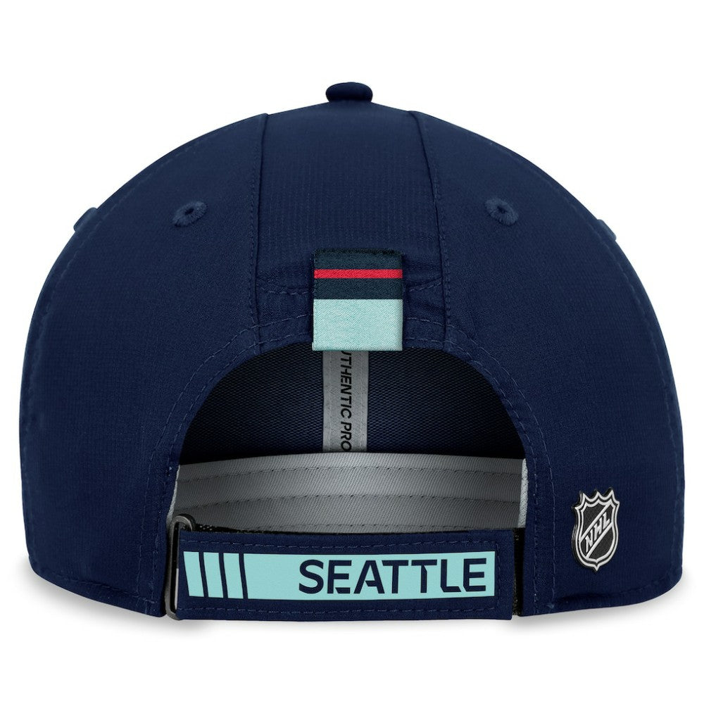 NHL Deep Sea Blue Seattle Kraken Fanatics Authentic Pro Rink Adjustable Hat