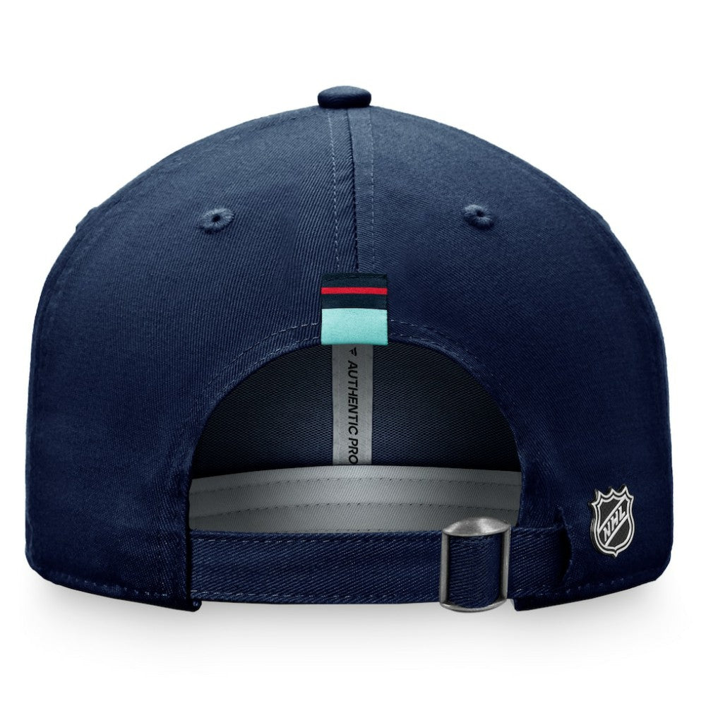 NHL Deep Sea Blue Seattle Kraken Fanatics Women's Authentic Pro Rink Adjustable Hat