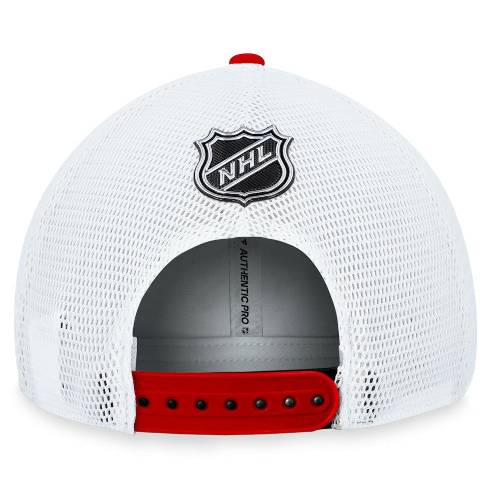 NHL Black Chicago Blackhawks Fanatics Authentic Pro Rink Trucker Adjustable Hat