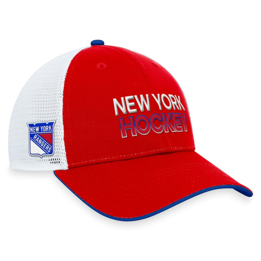NHL Red New York Rangers Fanatics Authentic Pro Rink Trucker Adjustable Hat