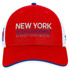 NHL Red New York Rangers Fanatics Authentic Pro Rink Trucker Adjustable Hat