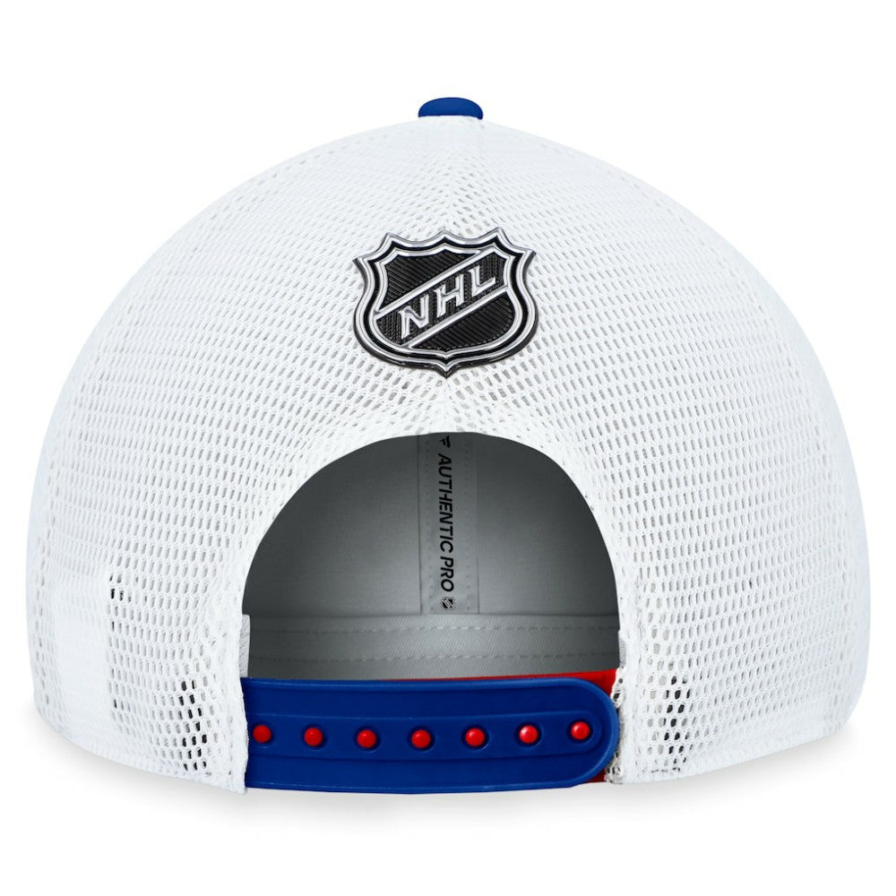 NHL Red New York Rangers Fanatics Authentic Pro Rink Trucker Adjustable Hat