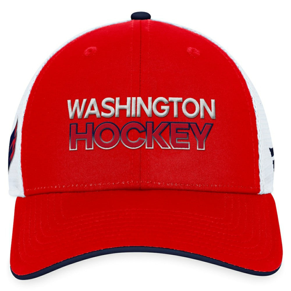 NHL Red Washington Capitals Fanatics Authentic Pro Rink Trucker Adjustable Hat