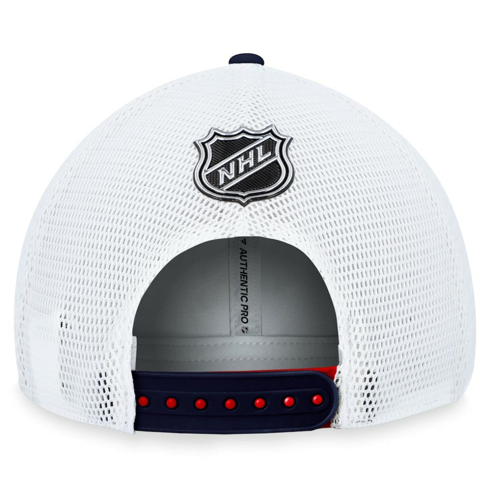 NHL Red Washington Capitals Fanatics Authentic Pro Rink Trucker Adjustable Hat