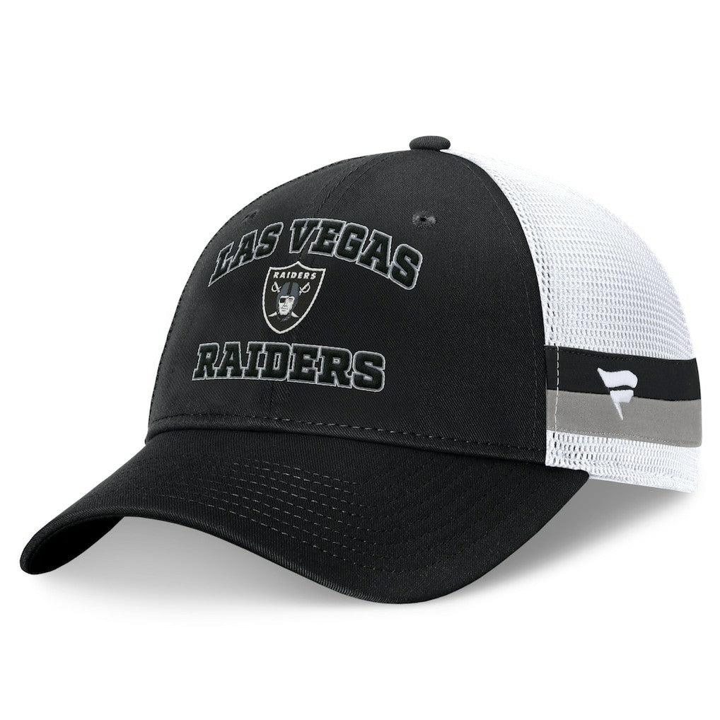 Fundamentals Side Stripe Trucker Adjustable Hat - Las Vegas Raiders