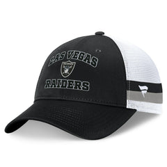 Fundamentals Side Stripe Trucker Adjustable Hat - Las Vegas Raiders