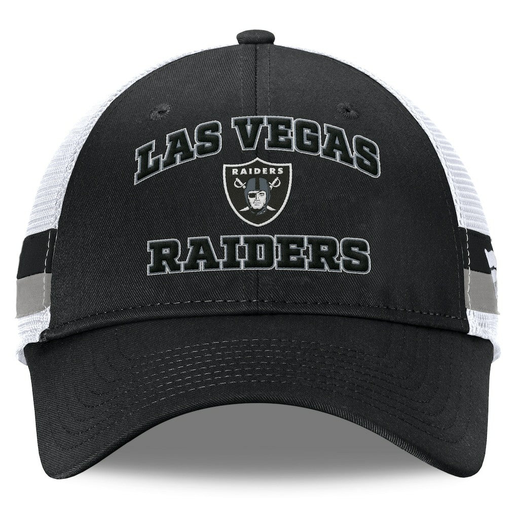 Fundamentals Side Stripe Trucker Adjustable Hat - Las Vegas Raiders