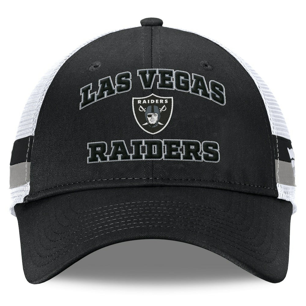 Fundamentals Side Stripe Trucker Adjustable Hat - Las Vegas Raiders
