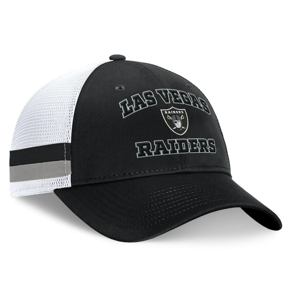 Fundamentals Side Stripe Trucker Adjustable Hat - Las Vegas Raiders