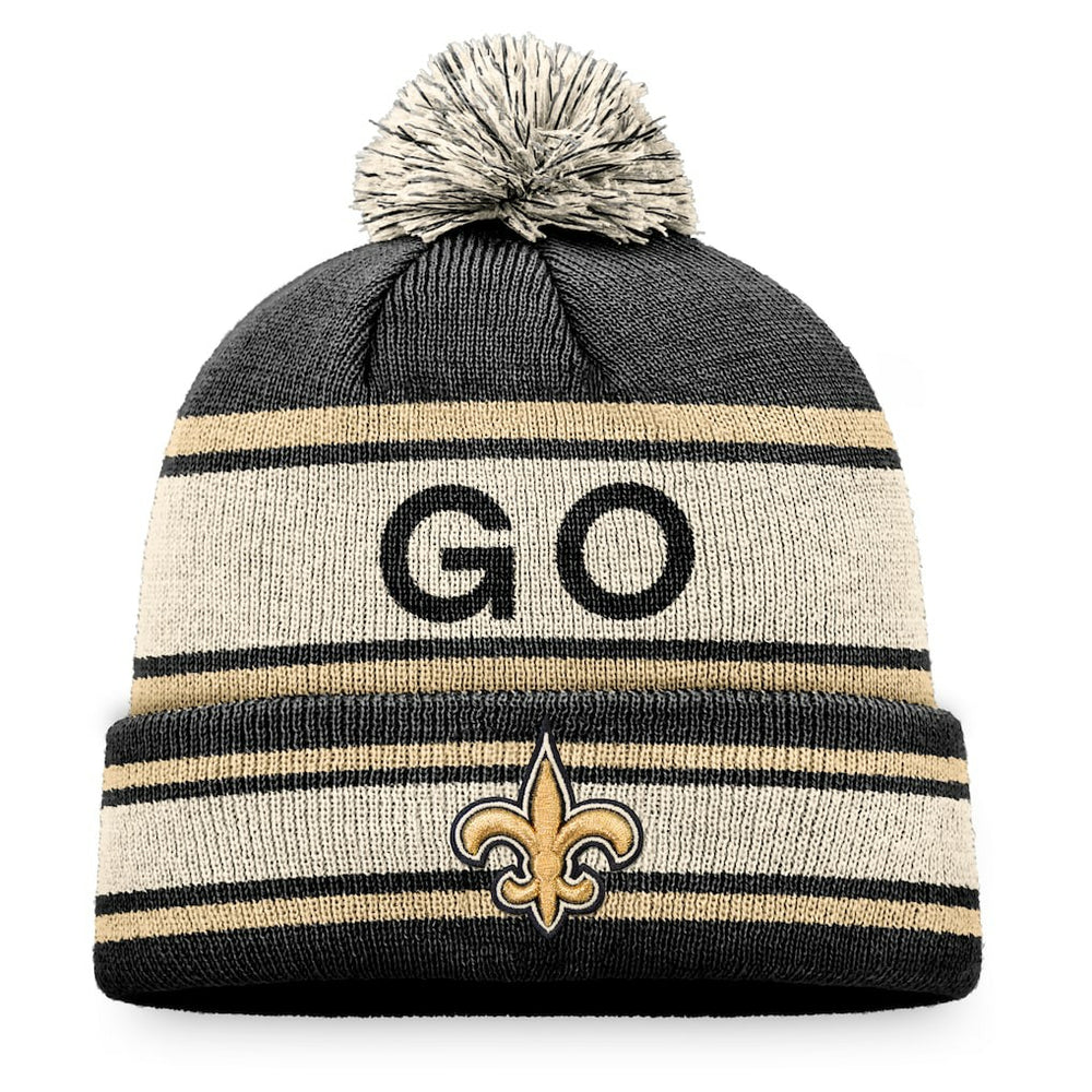 Heritage Cuffed Knit Hat with Pom - New Orleans Saints