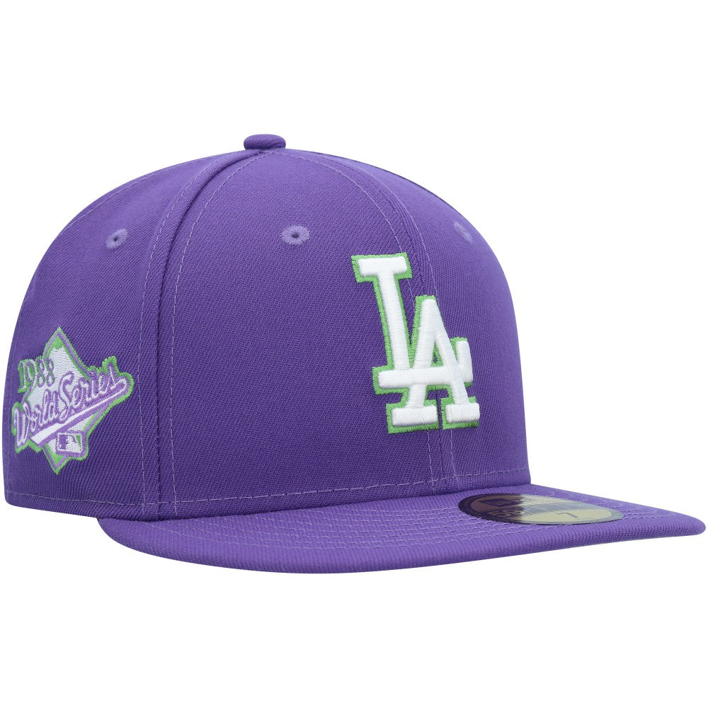 MLB Los Angeles Dodgers New Era Lime Side Patch 59FIFTY Fitted Hat