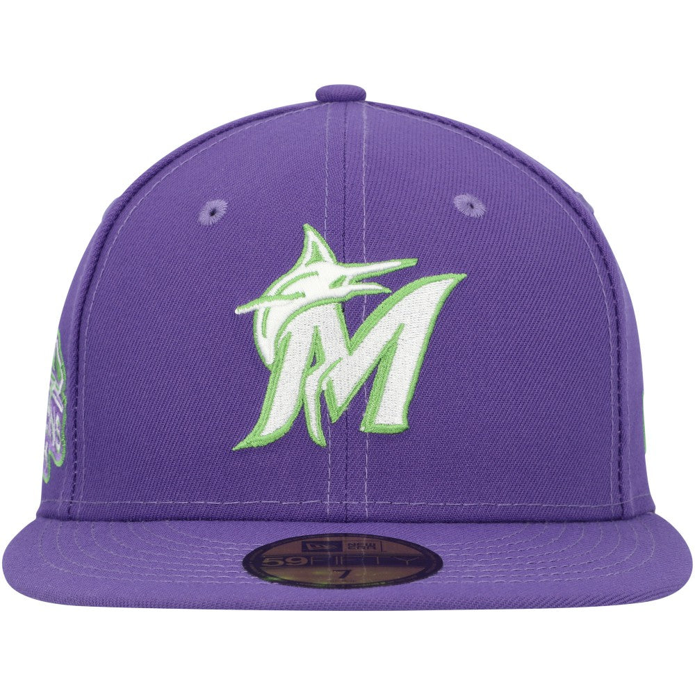 MLB Miami Marlins New Era Lime Side Patch 59FIFTY Fitted Hat