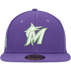 MLB Miami Marlins New Era Lime Side Patch 59FIFTY Fitted Hat