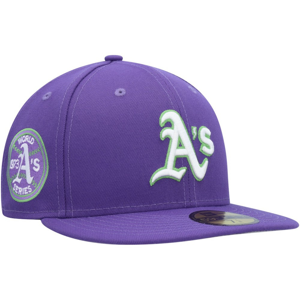 MLB Athletics New Era Lime Side Patch 59FIFTY Fitted Hat