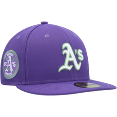 MLB Athletics New Era Lime Side Patch 59FIFTY Fitted Hat