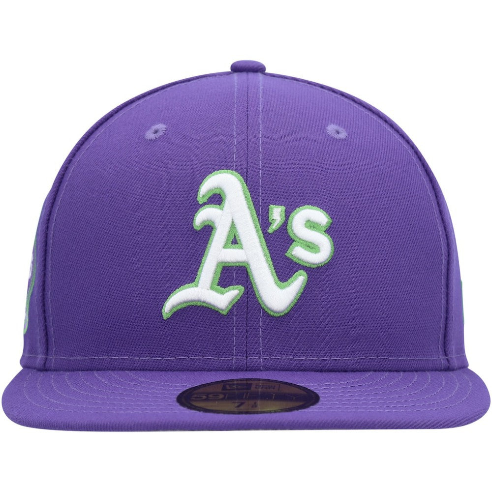 MLB Athletics New Era Lime Side Patch 59FIFTY Fitted Hat