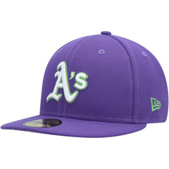 MLB Athletics New Era Lime Side Patch 59FIFTY Fitted Hat