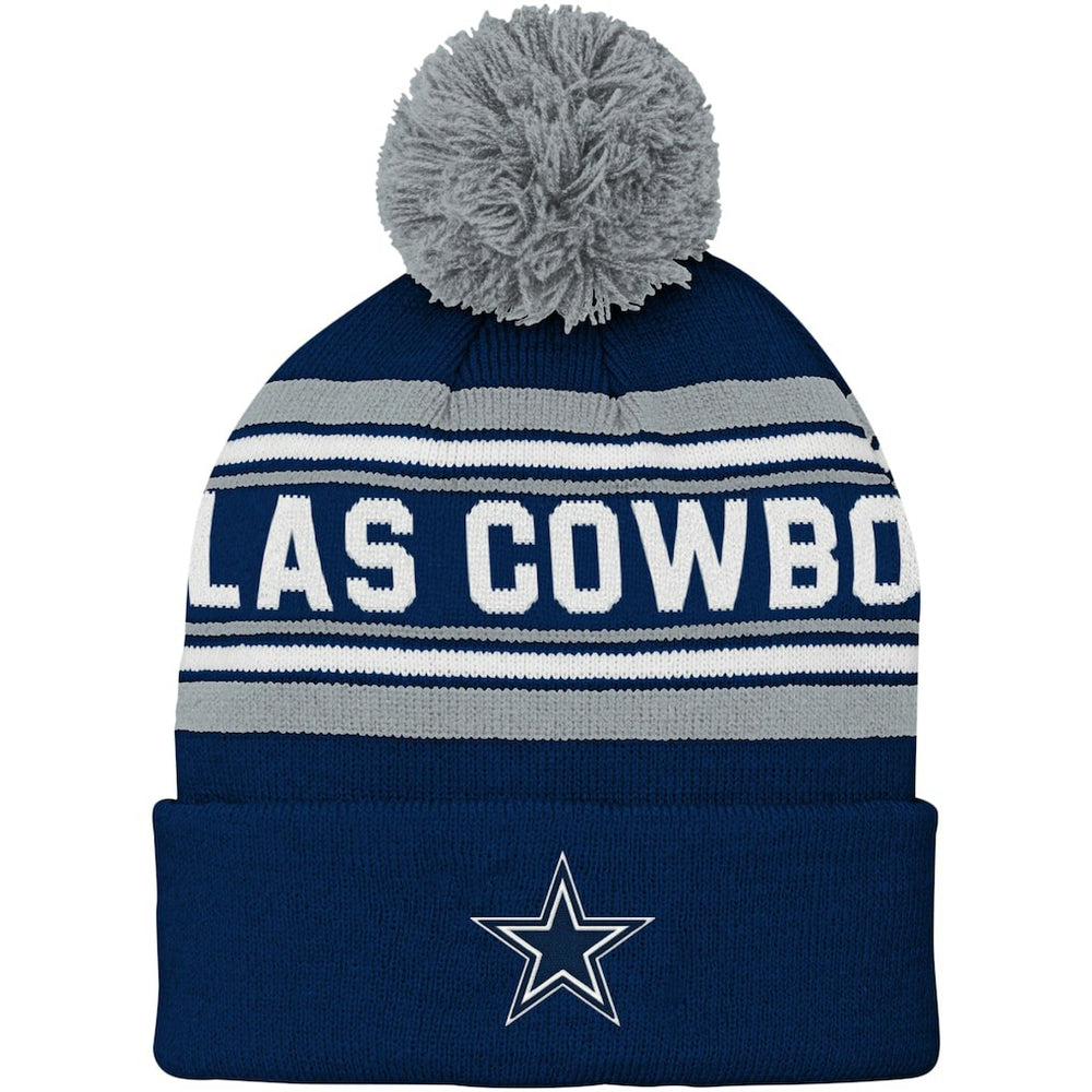 Preschool Jacquard Cuffed Knit Hat with Pom - Dallas Cowboys