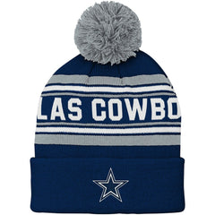 Preschool Jacquard Cuffed Knit Hat with Pom - Dallas Cowboys