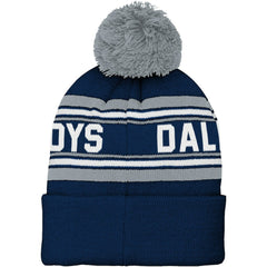 Preschool Jacquard Cuffed Knit Hat with Pom - Dallas Cowboys