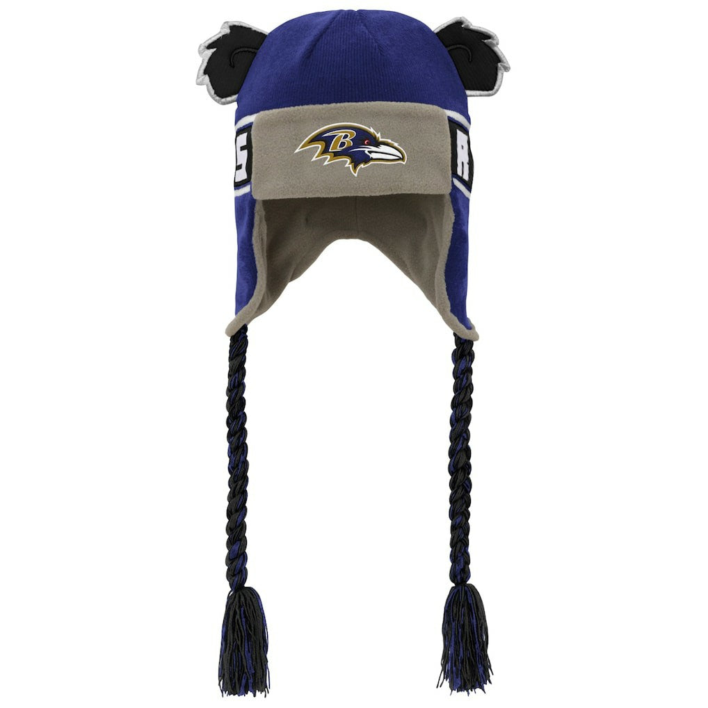 Youth Wordmark Ears Trooper Knit Hat - Baltimore Ravens