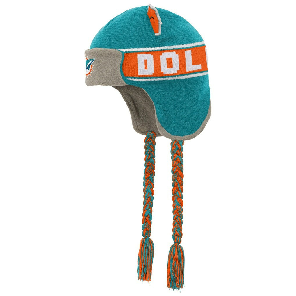 Youth Wordmark Ears Trooper Knit Hat - Miami Dolphins