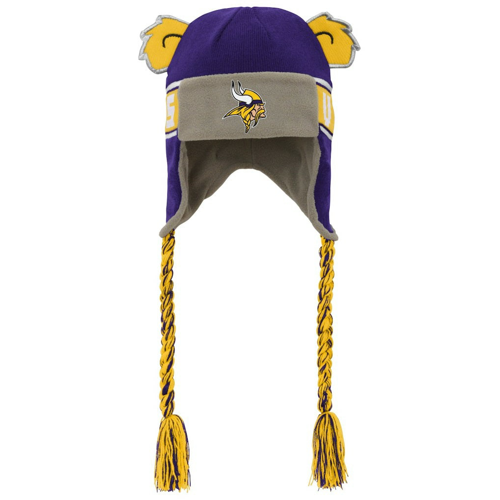 Youth Wordmark Ears Trooper Knit Hat - Minnesota Vikings