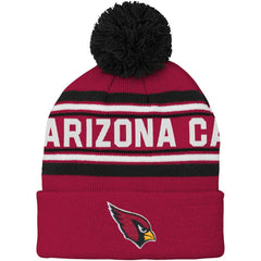 Youth Jacquard Cuffed Knit Hat with Pom - Arizona Cardinals