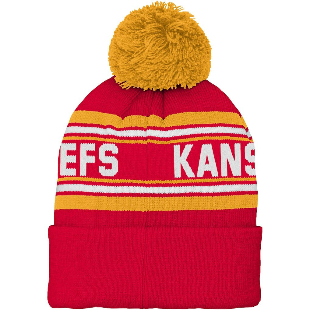 Preschool Jacquard Cuffed Knit Hat with Pom - Kansas City Chiefs