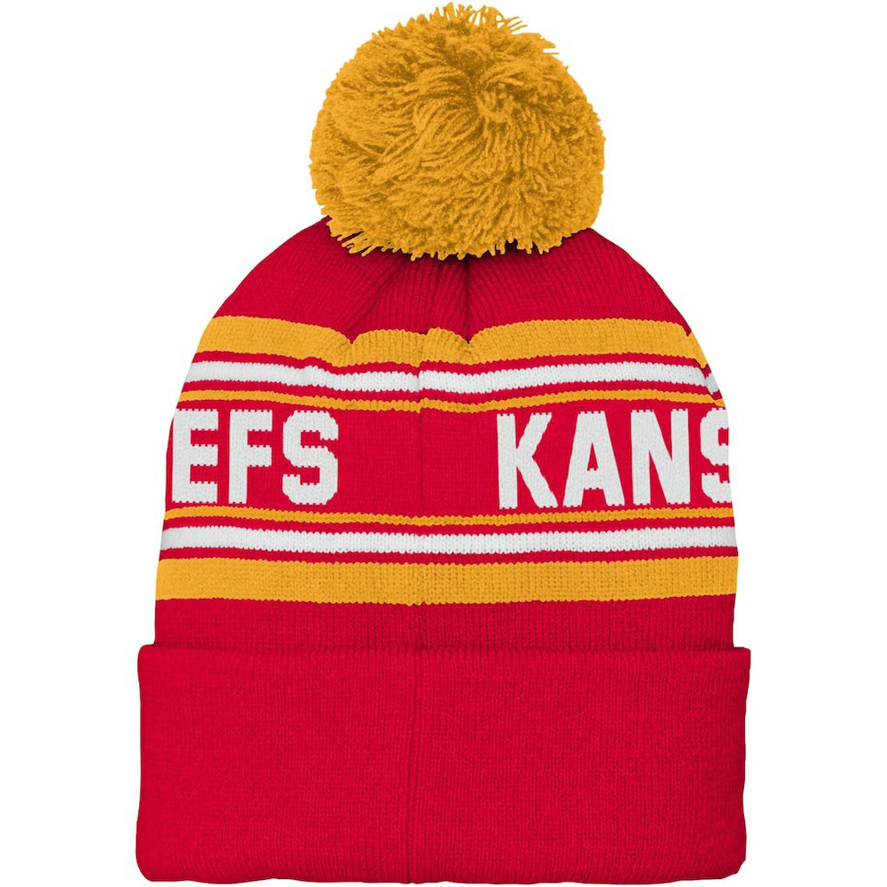 Preschool Jacquard Cuffed Knit Hat with Pom - Kansas City Chiefs