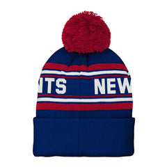 Preschool Jacquard Cuffed Knit Hat with Pom - New York Giants