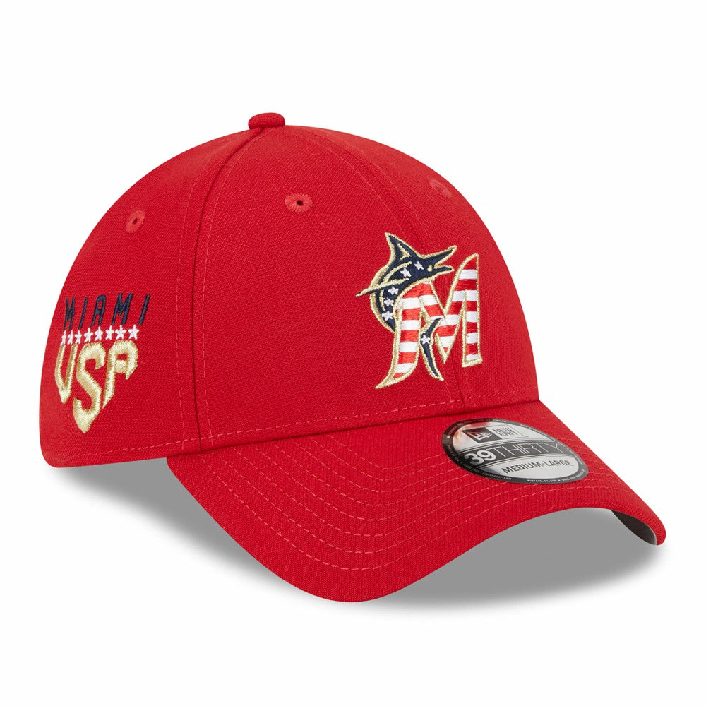 MLB Miami Marlins New Era 2023 Fourth of July 39THIRTY Flex Hat