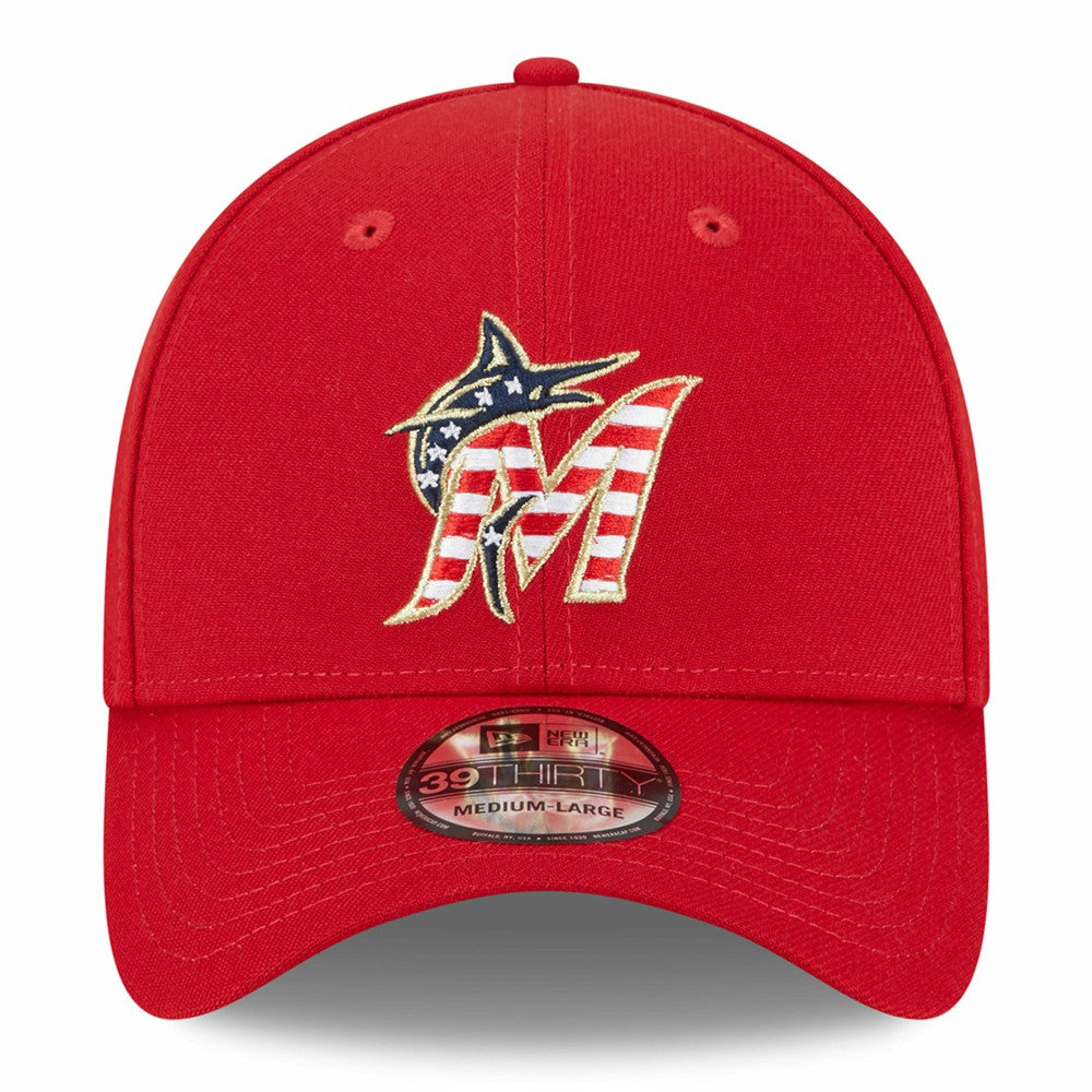 MLB Miami Marlins New Era 2023 Fourth of July 39THIRTY Flex Hat