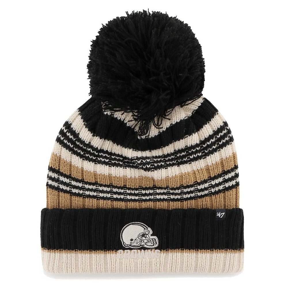 '47 Women's Barista Cuffed Knit Hat with Pom - Cleveland Browns