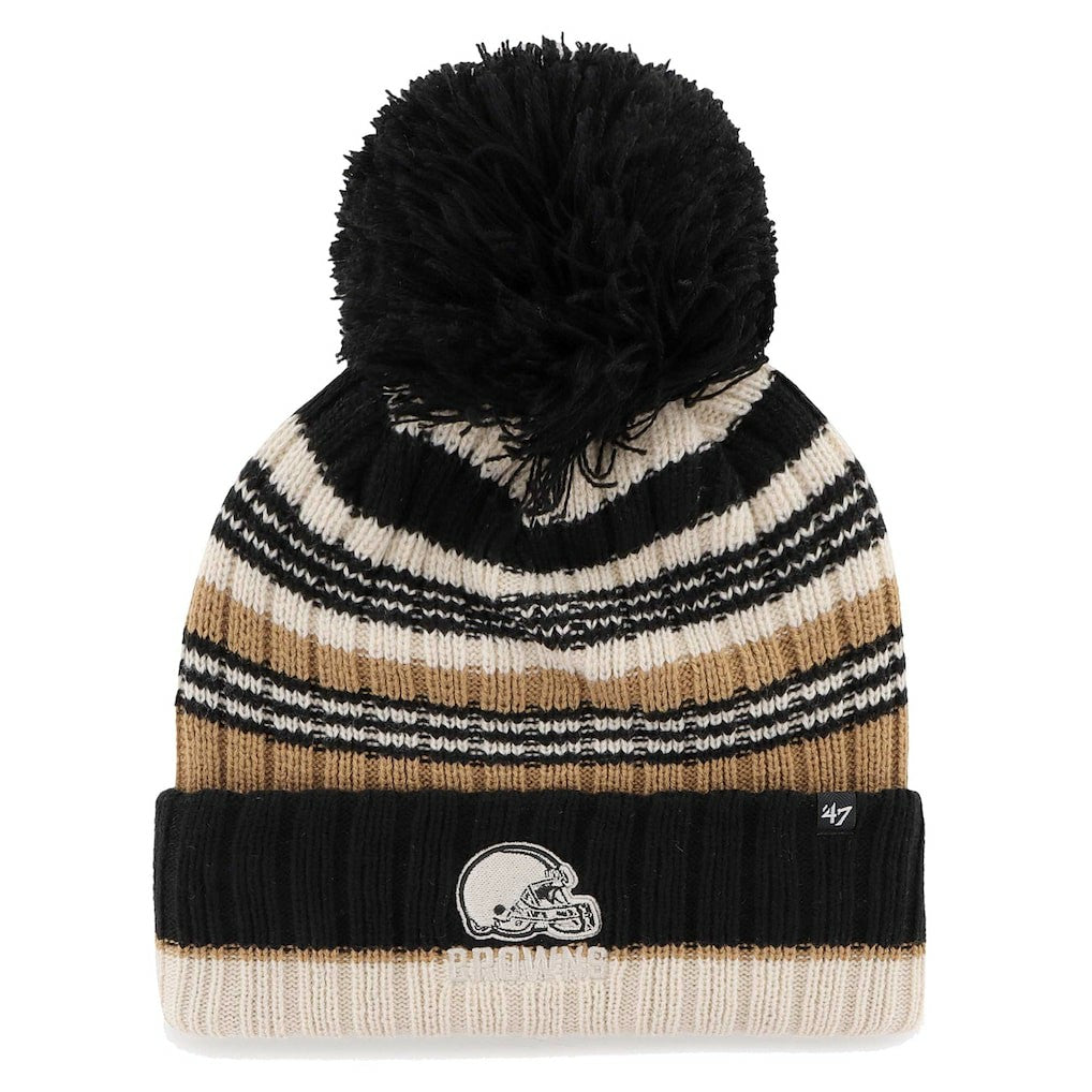'47 Women's Barista Cuffed Knit Hat with Pom - Cleveland Browns