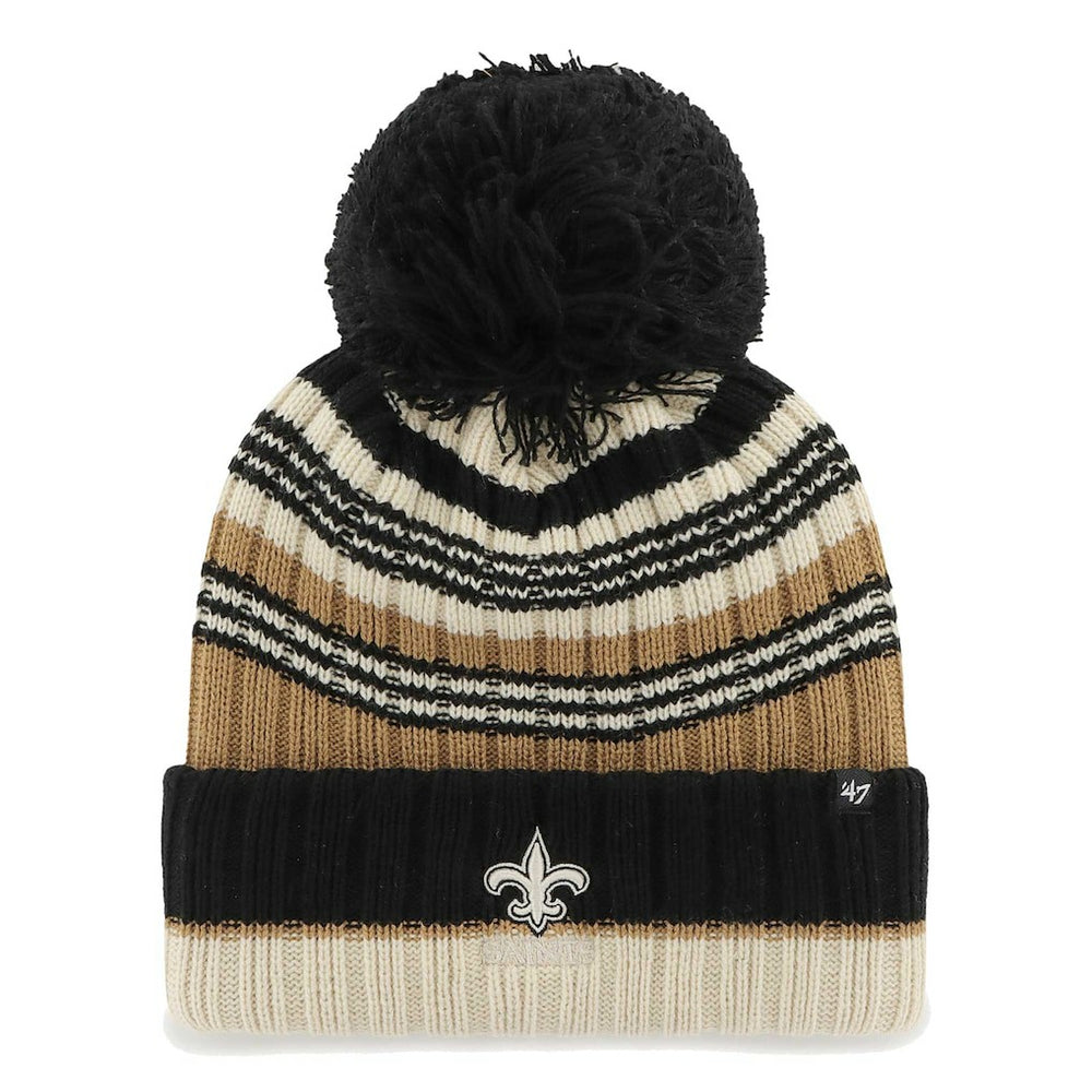 '47 Women's Barista Cuffed Knit Hat with Pom - New Orleans Saints