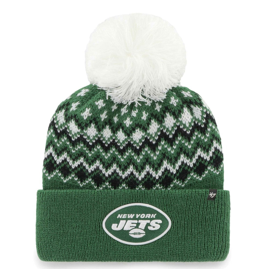 '47 Women's Elsa Cuffed Knit Hat with Pom - New York Jets