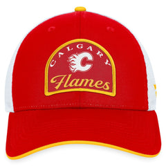 NHL Red/White Calgary Flames Fanatics Fundamental Adjustable Hat
