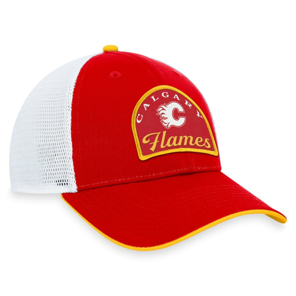 NHL Red/White Calgary Flames Fanatics Fundamental Adjustable Hat