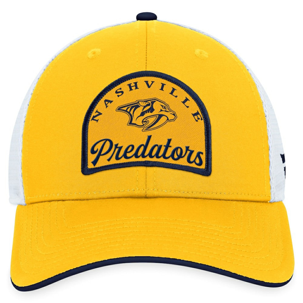 NHL Gold/White Nashville Predators Fanatics Fundamental Adjustable Hat