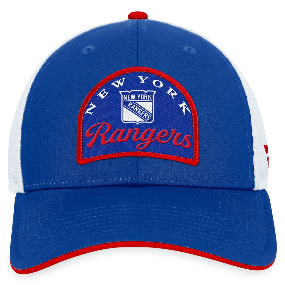 NHL Blue/White New York Rangers Fanatics Fundamental Adjustable Hat