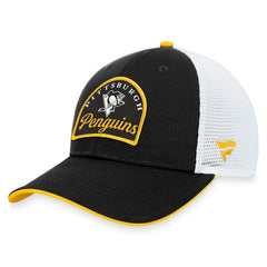 NHL Black/White Pittsburgh Penguins Fanatics Fundamental Adjustable Hat