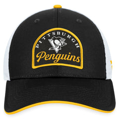 NHL Black/White Pittsburgh Penguins Fanatics Fundamental Adjustable Hat