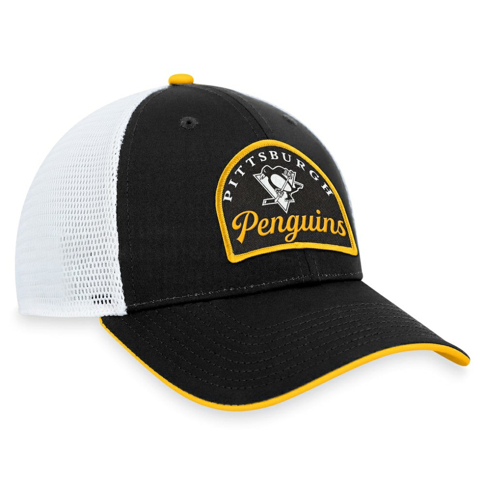 NHL Black/White Pittsburgh Penguins Fanatics Fundamental Adjustable Hat