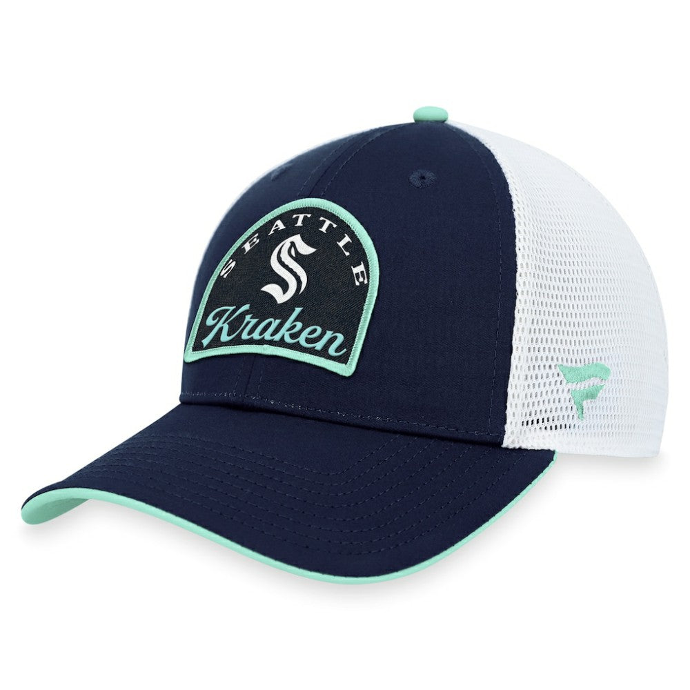 NHL Deep Sea Blue/White Seattle Kraken Fanatics Fundamental Adjustable Hat