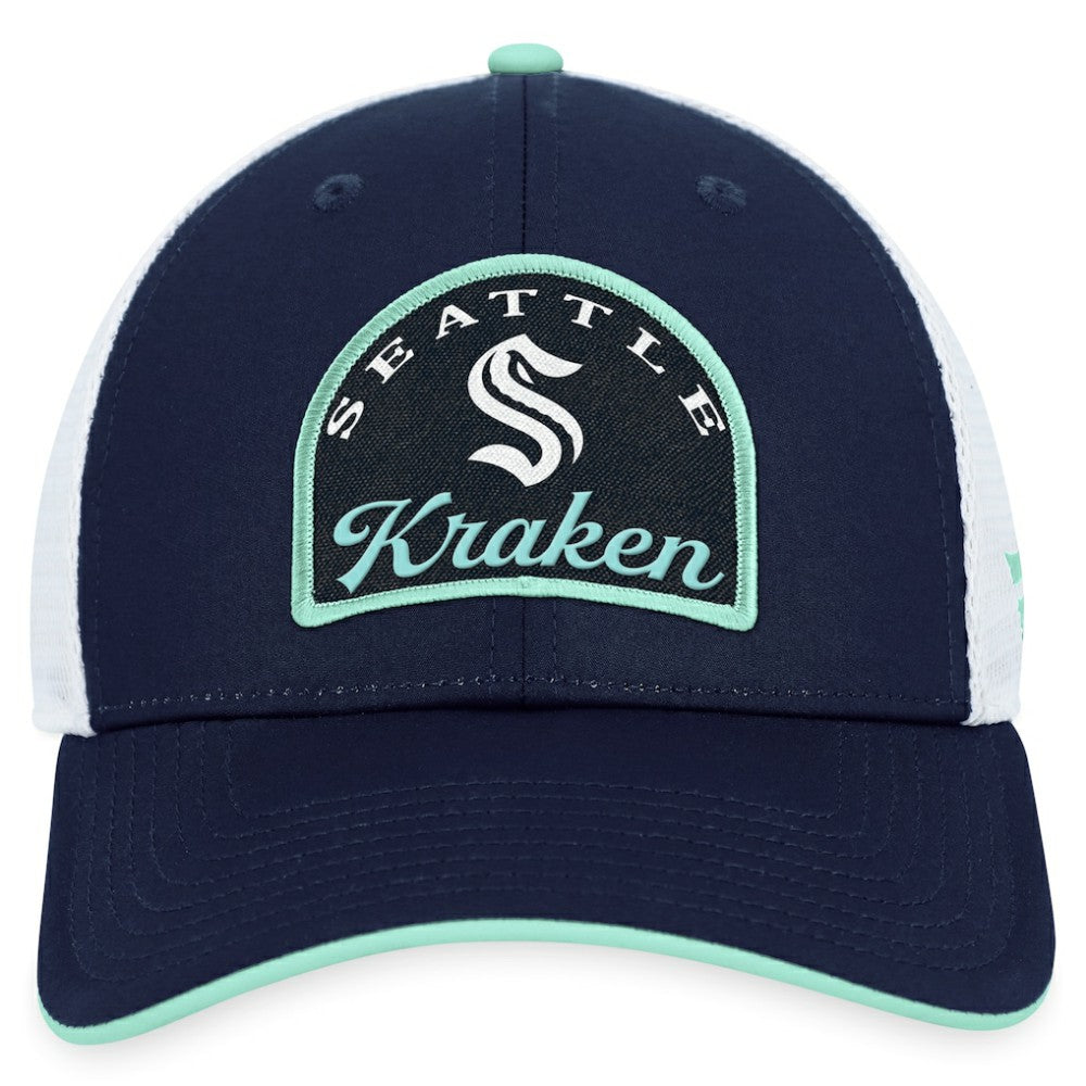 NHL Deep Sea Blue/White Seattle Kraken Fanatics Fundamental Adjustable Hat