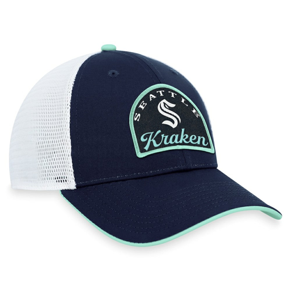 NHL Deep Sea Blue/White Seattle Kraken Fanatics Fundamental Adjustable Hat