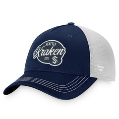 NHL Deep Sea Blue/White Seattle Kraken Fanatics Women's Fundamental Trucker Adjustable Hat
